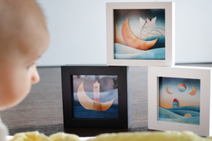 3D-Rahmen mit handgemachten Bildcollagen "AquaWell"