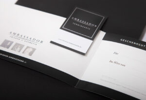 Gestaltung und Konzeption für das Frisör- und Kosmetikstudio "Ambassador" in Dessau